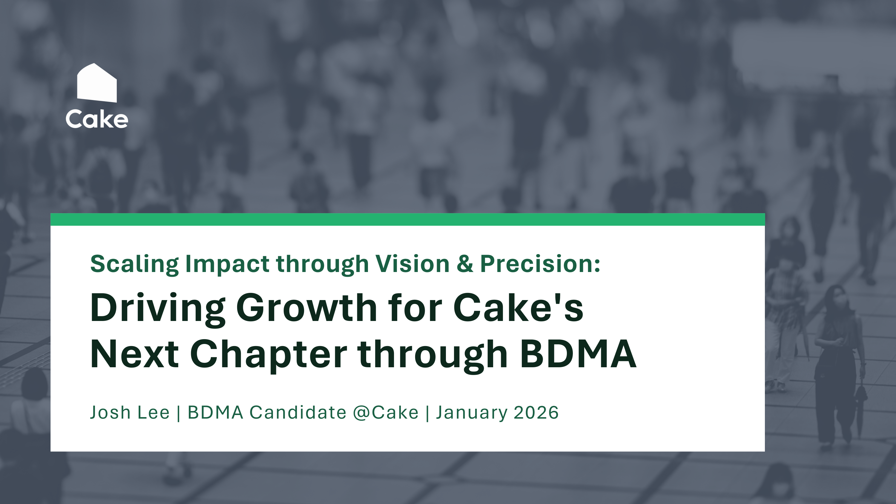Cake BDMA presentation page 1 of 3